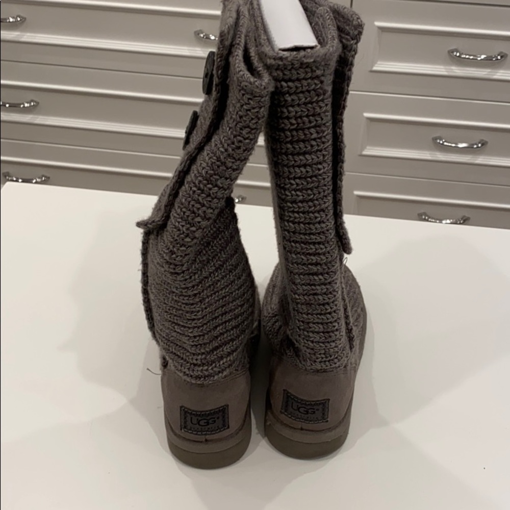 UGG Classic Cardy Knit Boot In Grey - Picture 4 of 13